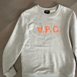 A.P.C. Gray Sweatshirt with Orange Text